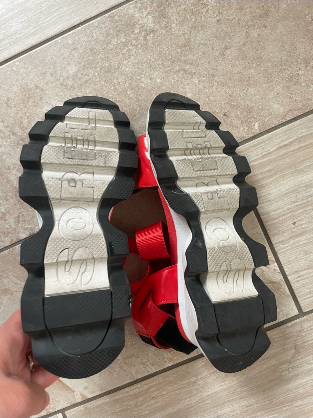 Sorel Red and Black Women's Sport Sandals - Picture 3 of 4